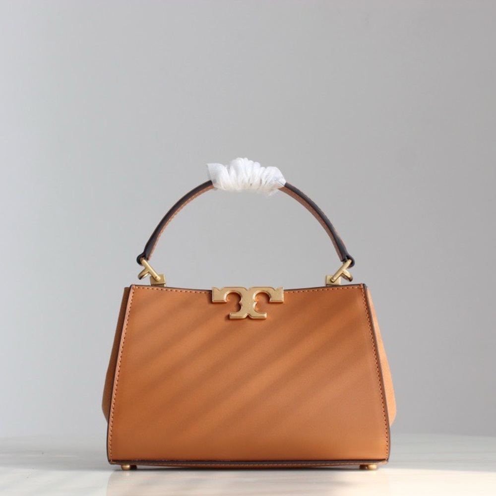 Tory Burch Tan Leather Handbag with Gold Logo - Picture 3 of 8